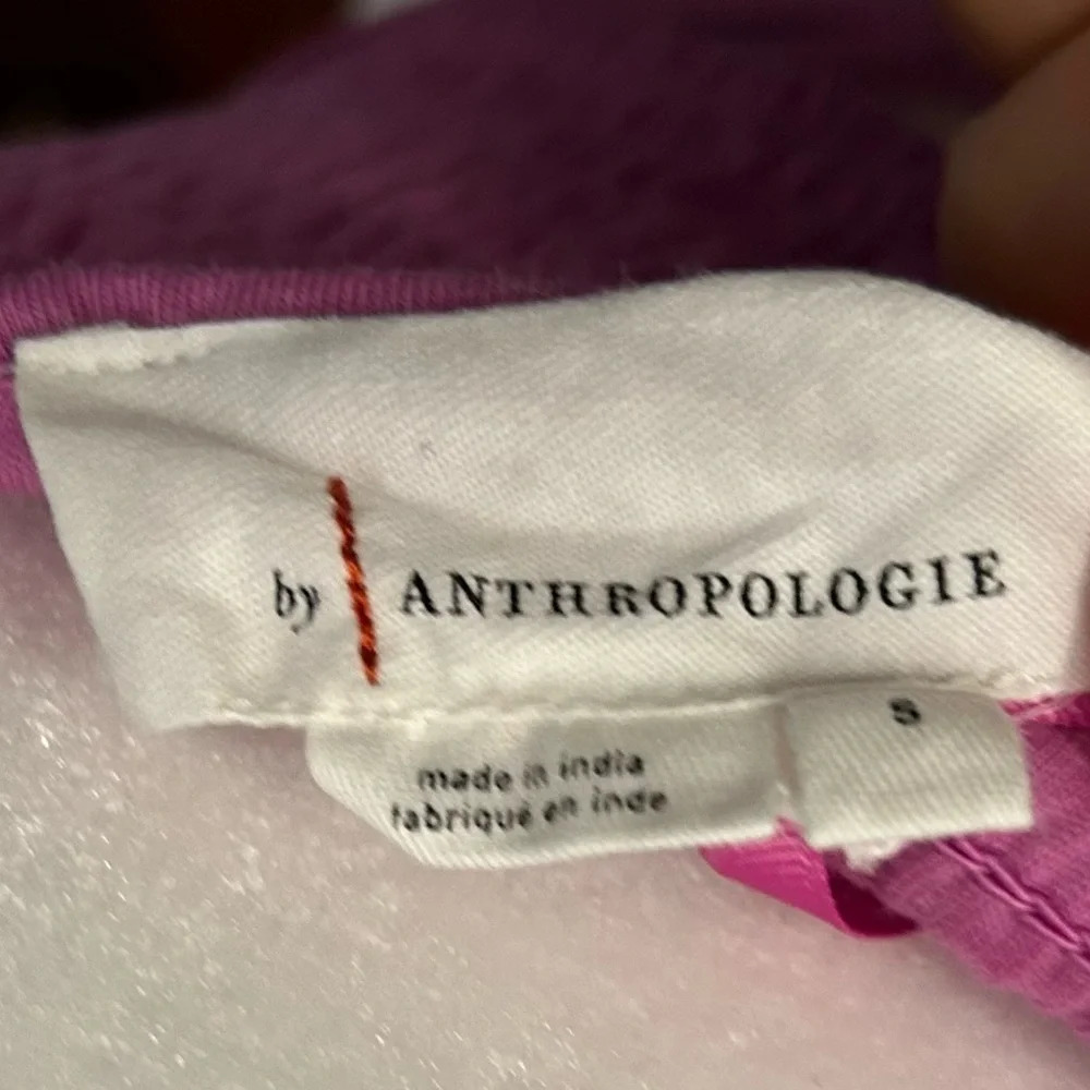 “ANTHROPOLOGIE” PINK RUFFLED TIE-FRONT TUBE TOP PLUS SIZE S - Picture 6 of 6